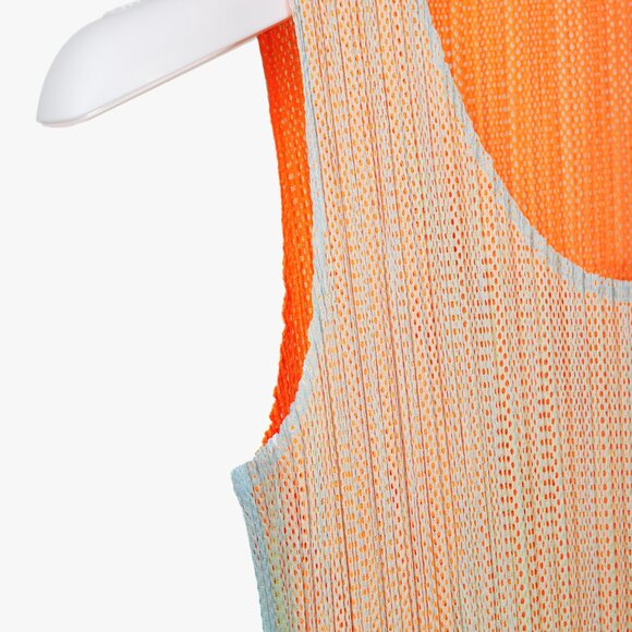 Pleats Please Issey Miyake Fluorescent Gradient Mesh Overlay Dress, Sz M - Picture 4 of 8